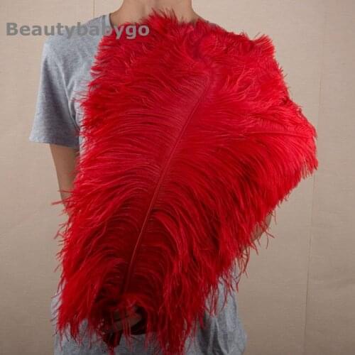 Wholesale Ostrich feather AAA Quality 25pcs/lot Red Ostrich drab feathers 28-30" 70-75CM wedding feathers centerpieces Carnivals