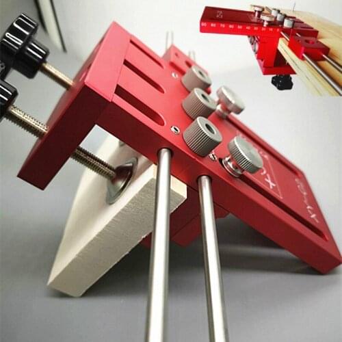 Dowelling Jig for Furniture Fast Connecting Cam Fitting 3 In 1 Woodworking Drill Guide Kit Locator Aluminium Alloy