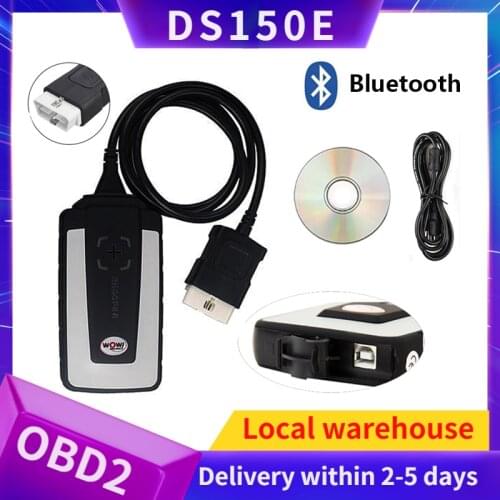 WOW v5.008 delphis 2021 Bluetooth OBD2 R2 TCS eu warehouse ds150e obd2 scanner car diagnostic tool car truck + 8 pcs cables