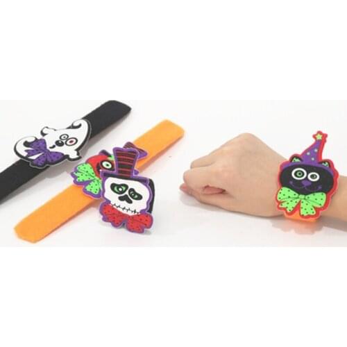 Glowing Party Halloween Pat Ring Halloween Bracelet Childrens Decorative Bracelet Pumpkin Ghost Ring Glow In The Dark Kids Toys