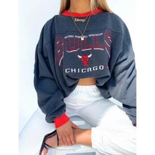 Dark Gray Letter Print Sweatshirt Women Oversized Hoodies Brand Design Plus Size High Street Tops Sports Girls Vintage winter