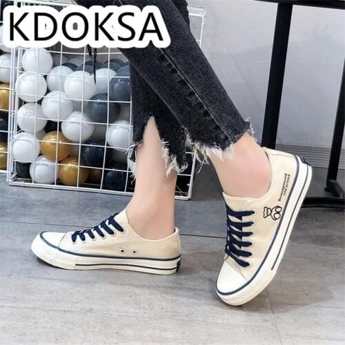 Spring 2021 New Low-top Flat Student Canvas Shoes For Womens Korean Casual All-match Beige Cloth Shoes
