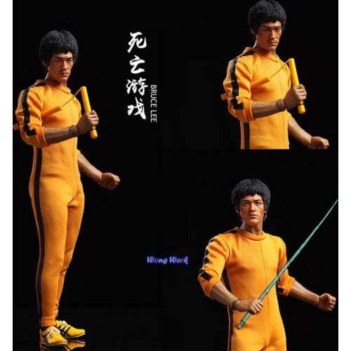 Wong Work In Stock DJC Bruce Lees Game of Death Way of the Dragon 1/4 Scale Bruce Lee Yellow Clothes Version