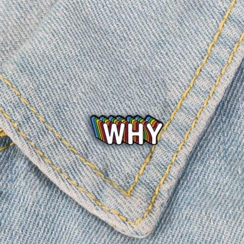 XEDZNew fashion color letters WHY brooch creative artistic sense of full lapel sweater jewelry brooch friends children gifts