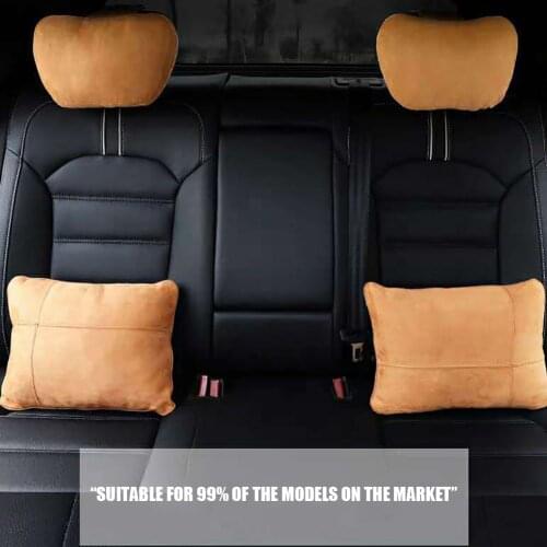 Suede Car Headrest Neck Guard High-Quality Cotton Padding Automobile Pillow Neck Support Protection Auto Interior Accessories