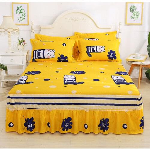 Yellow Bedding Trendy Household Bed Skirt For Multiple Size Bedspread Mattress Bed Sheet Health ( No Include Pillowcase ) F0066