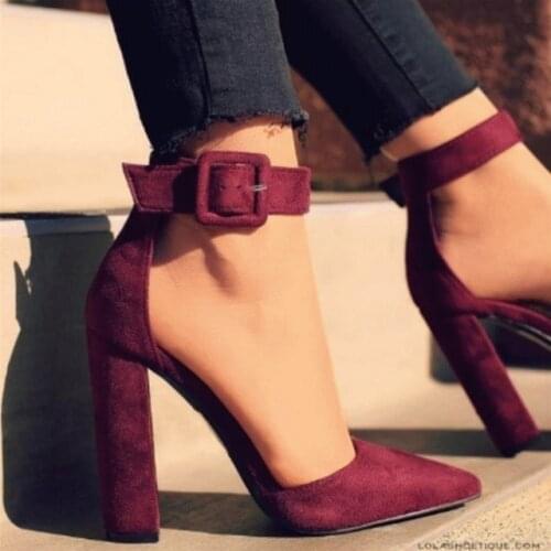 Woman Wedding Shoes Brand Strap Heels Classic Heel Sandals 10.5CM Ladies Red Pointed Shoes Platform Pumps