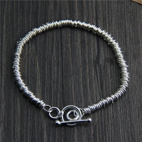 Silver Jewelry Wholesale Handmade Design Bracelet Thailand Chiang Mai 925 Sterling Silver Ethnic Style Ladies Models