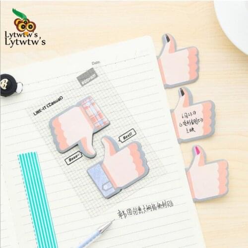 1 Pcs Kawaii cute Lytwtws adhesive Thumb Up Sticky Notes Creative Post Notepad Memo Pad Office School Stationery sticker supply