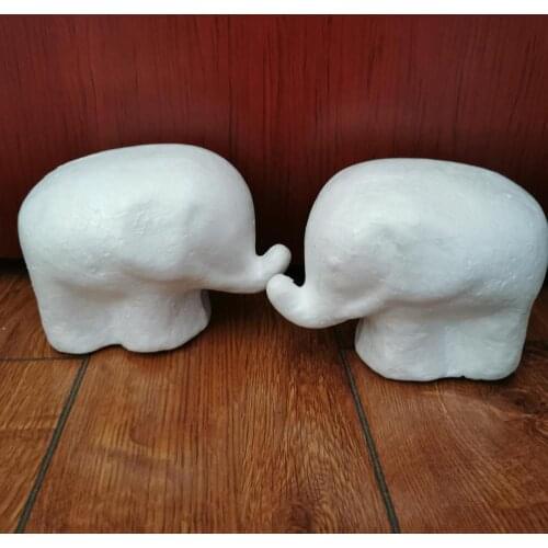 15*9*10cm/2pcs,Artificial Foam Solid Elephant,Styrofoam animal Ornament DIY party home decoration accessories,painted props