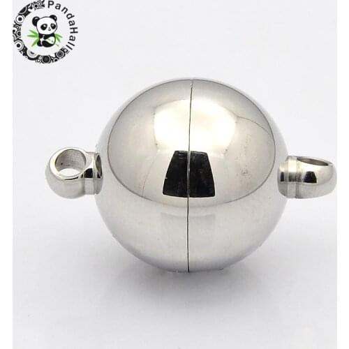 10mm 12mm 14mm 16mm 2Set Round 304 Stainless Steel Magnetic Clasps Jewelry Making DIY Findings Hole: 2mm HOT
