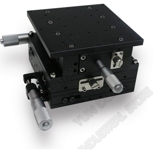 125*125mm XYZ 3 Axis Trimming Station Manual heavy load Displacement Platform Double Cross Roller Guide Sliding Table LD125-LM-2