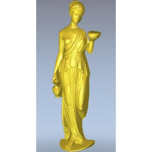 3d model relief for cnc in STL file format Girl with cup