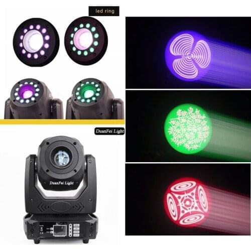 6 pieces 100watt moving head led spot lyre led rgb wash ring light 2in1 spot+Wash Effect pattern jtter function