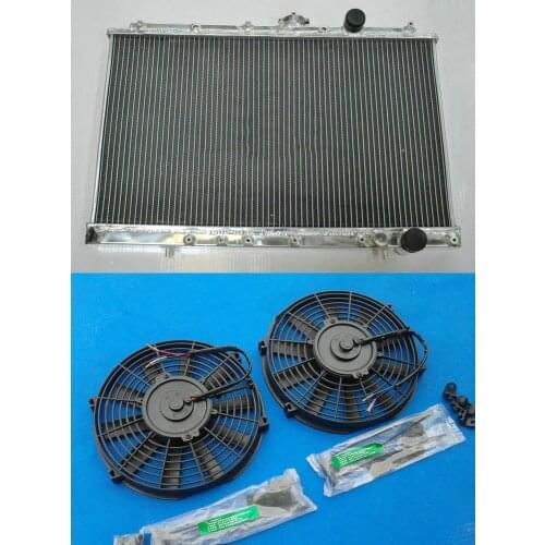 Hot Selling Aluminum Radiator & Fans 1992-1995 For Mitsubishi LANCER Evolution EVO 1 2 3 I II III MT 1992 1993 1994 1995