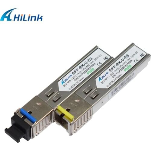 Free Shipping! LC/SC 1G WDM Single Fiber 1000BASE-BX 1.25G 1310nm/1550nm 3km DOM BiDi SFP