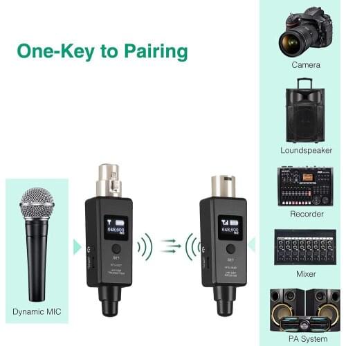Wireless Microphone System Rechargeable Transmitter Receiver For Dynamic Microphones Wireless Guitar Audio Transmission System