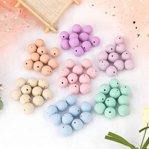 TYRY.HU 100Pcs 15mm Silicone Beads Free-BPA Food Grade Silicone Round Beads Baby Teeth Nursing DIY Pacifier Chain Accessories