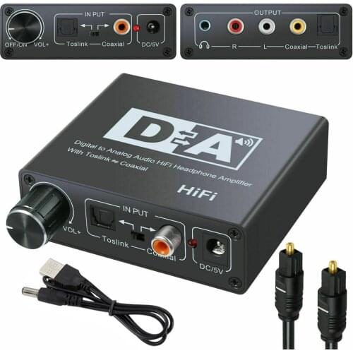 Product Features: Digital Analog ConverterThis DAC Converter Converts Coaxial or Toslink Digital Audio Signals to Analog L/R