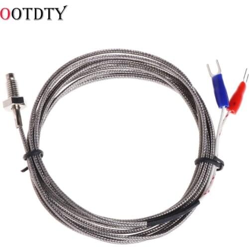 OOTDTY Thread M6 Screw Probe Temperature Sensor Thermocouple K Type Cable 2M 0-600 Celsius