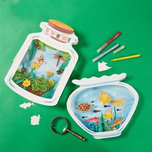 DIY Children The World In The Bottle Handmade Craft Toys Handmade Materials Package Drawing Educational Toys Kids Gift Toys