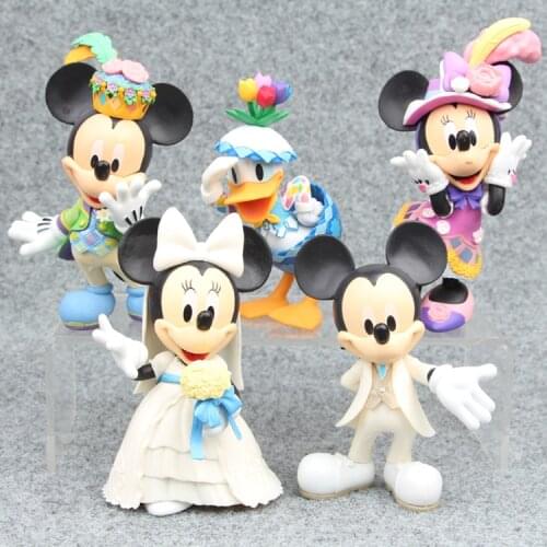 Disney Toys 5pcs/Lot Mickey Minnie Mouse Daisy Duck Figures Playsets Toys Cake Topper Mini Action Figures Anime Brinquedos