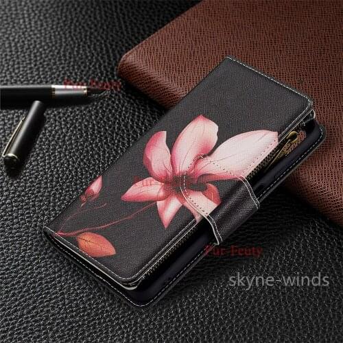 For Samsung Galaxy M32 mobile phone holder flip wallet clip case zipper painted leather cover for SM M 32 coque fundas casing