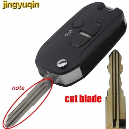 Jingyuqin Cutting 3 Buttons Flip Folding Remote Car Key Case Shell Cover For Mitsubishi Outlander Lancer Evo Colt Mirage Keyless