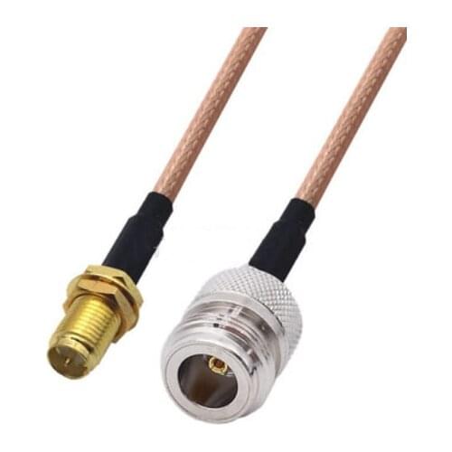 RG400 Cable RP-SMA Female to N Female Double Shielded Copper Braid Coax Low Loss Jumper Cable