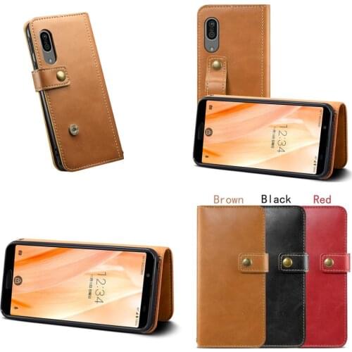 Lether Pu Flip Phone Cases Dku Magnetic Wallet Id Card Holder Cover For Aquos R3 Sense 3 3 Plus Case