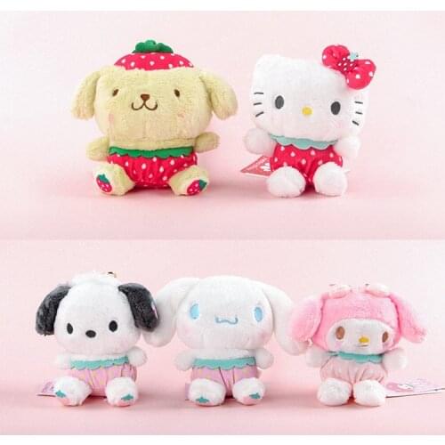 Cute Kawaii KT Cat Plush Toys My Melody Cinnamoroll Pompom Purin Lovely Stuffed Animal Hello Kitty Dolls Pillow Gifts For Kids