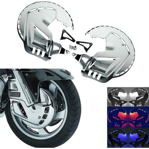 Motorcycles LED Chrome Disc Rotor W/LED Ring of Fire Brake Covers Light For Honda Goldwing GL1800 2001-2014 F6B 2013-2015