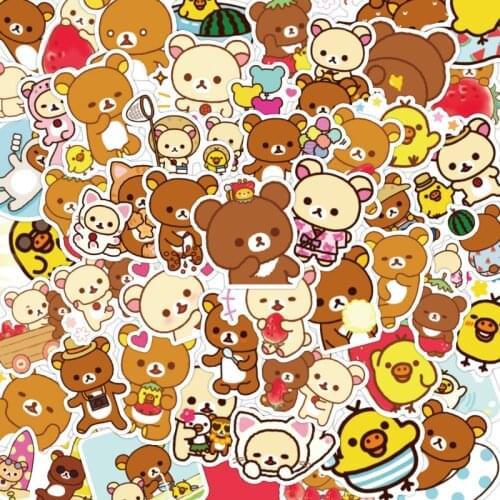 50PCS/Set Kawaii Bear Stationery Decoration Sticker DIY Photo Album Diary Scrapbook Label Sticker Cute Child Stationery
