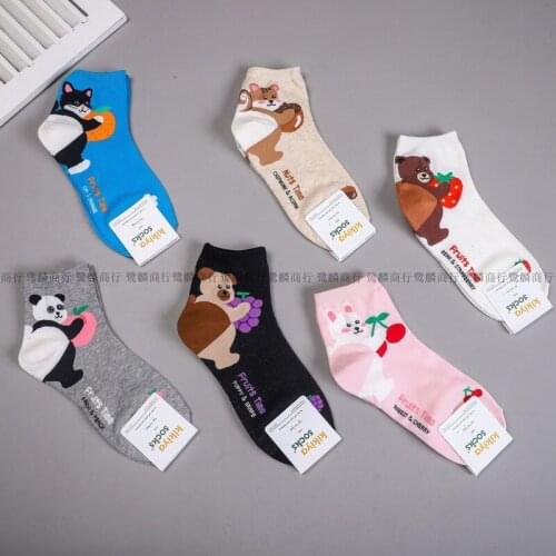 Cartoon Women Socks Bear Cotton Sock Lovely Ladies Colorful Unisex High Casual Soft Sox Girls Spring Autumn Trendy Calcetines