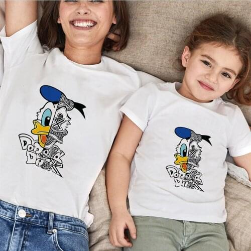 New Summer Family Matching Clothes Short Sleeve Casual White O-neck Tshirt Mommy And Me Father Mother Baby Kids Family Look Tee