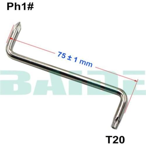 T20 / T25 + 4.5 mm Phillips PH1# Screwdriver Without Hole Z Screwdrivers Tool for Auto Fender of Car 200pcs/lot