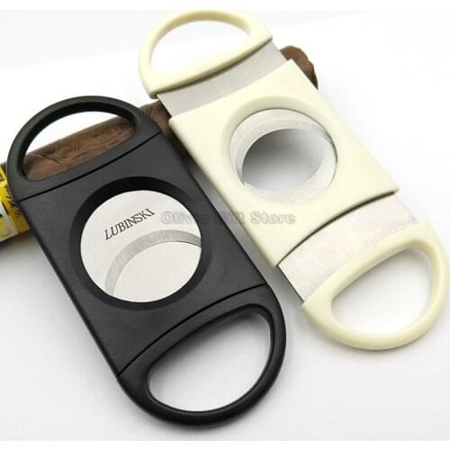 LUBINSKI Metal Portable 80 Ring Scissors Big Ring Gauge Cigar Cigarette Cutter Stainless Steel Dual Cigar Tobacco Cutting Tool