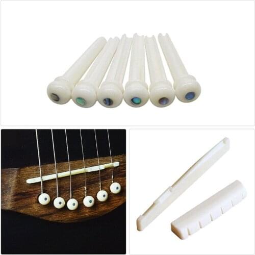 Portable 6-String Guitar Bridge Pins Saddle Nut Acoustic Tailpiece Plastic Guitar Accessories for Acoustic Guitar Quality