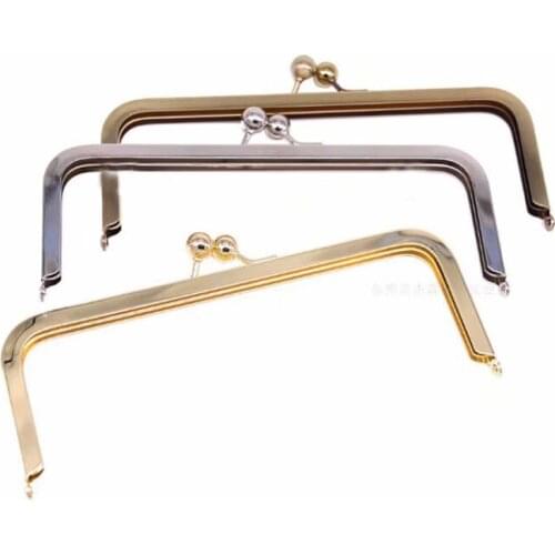 Purse Frame 20cm Brush Antique Metal Bag Frame Rectangle Double Kiss Lock Bag frame Sewing Purse Supplies