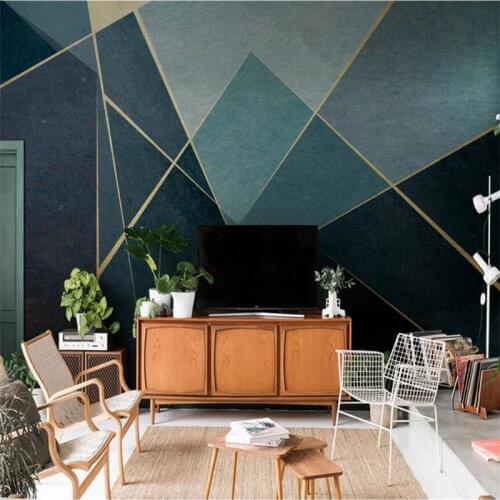 Nordic Modern Abstract Geometric Lines Luxury Home Improvement Wall Paper 3D Living Room Bedroom Decor Mural Wallpaper 3D