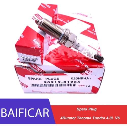 Baificar Brand New 4 PCS Spark Plug 9091901235 K20HRU11 For Toyota 4Runner Tacoma Tundra 4.0L V6