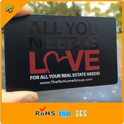 Free design silk printing and plated black stainless steel metal business card/metal name card/friendship card