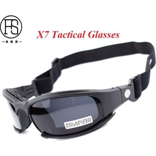 Tactical Goggles Military Shooting Sunglasses 4 Lens Army Airsoft Paintball Motorcycle Windproof Wargame X7 Polarized Glasses