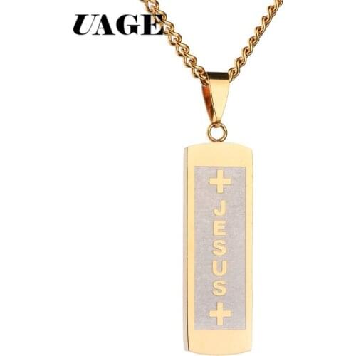 UAGE Fashion ReligiousCross Jesus pendant necklace for women e gold Christian jewelry accessories gift