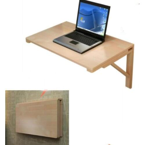 100*60cm Multipurpose Wall-mounted folding study desk Solid Wood Laptop desk
