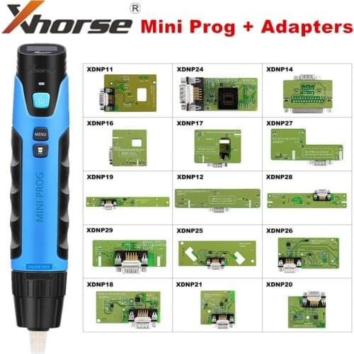 Xhorse Mini Prog Multi-functional Chip Porgrammer and Xhorse Solder-Free Adapters and Cables Full Set XDNPP0CH 16PCS