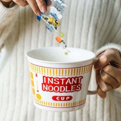 Japanese creative ceramic bowl instant noodle bowl mixing ramen bowl with cover Salad Home Tableware Bowl Creative Kitchen