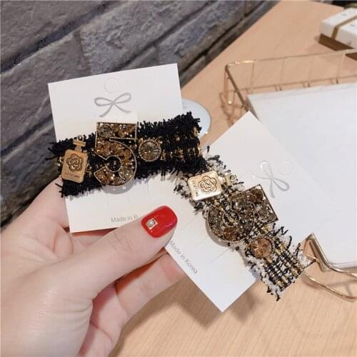 Fashion cute bow Hair Barrette Hair Clip Hairpin Girls rhinestone autumn winter Hair Accessories Women Headdress Wholesale