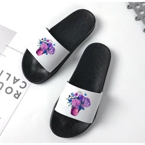 Female shoes House Slippers Fashion Indoor Sandals Flower Pattern Non-slip Flip Flops Summer Beach Women Shoes Plus Size 41