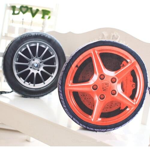 1PC 38CM 3D Personalise Automobile Wheel Tires Pillow Plush Cushion Pollow Cushion With Filling Simulate Tire Pillow Cushions